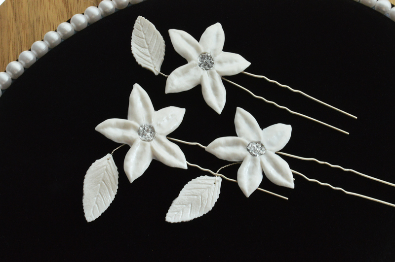 Set ace par mireasa Shiny Flower (personalizabil, handmade in Romania)