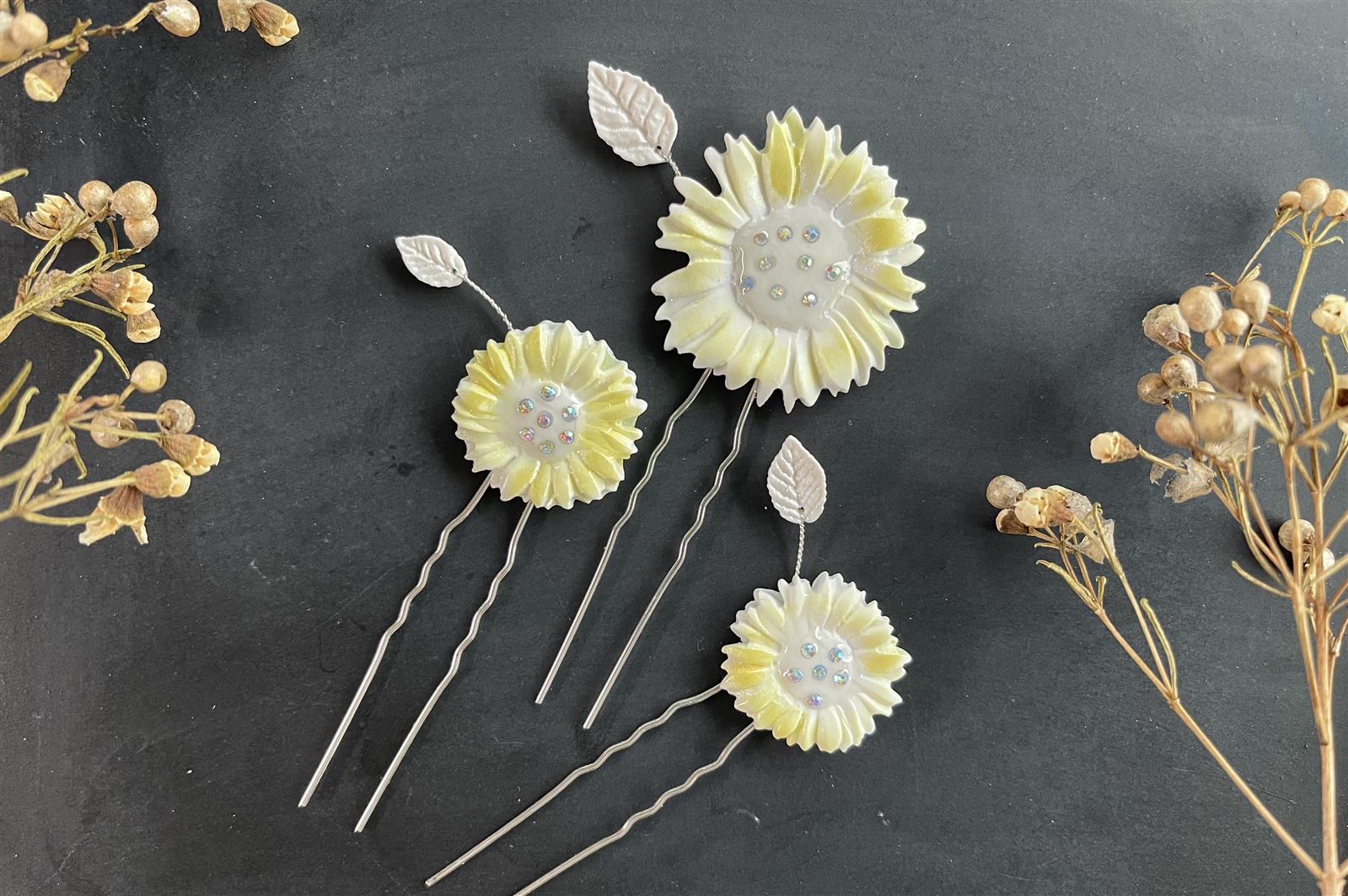 Set 3 ace par cu Floarea Soarelui (personalizabil, handmade in Romania)