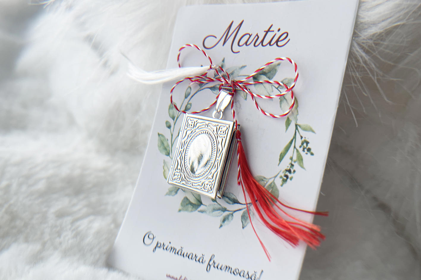 Martisor medalion placat cu argint Silver Book
