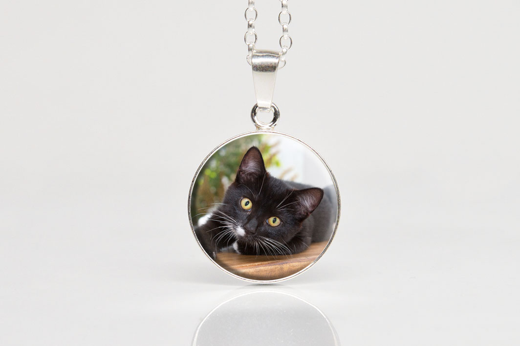 Pandantiv argint personalizat cu poză pisică