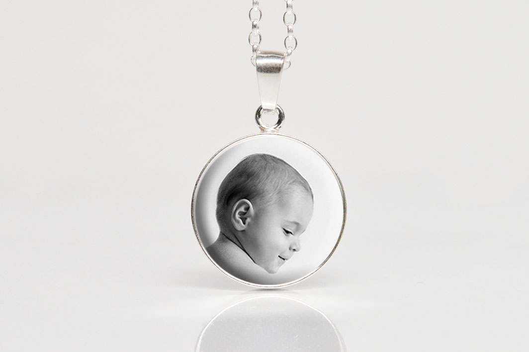 Pandantiv argint personalizat cu poză bebe