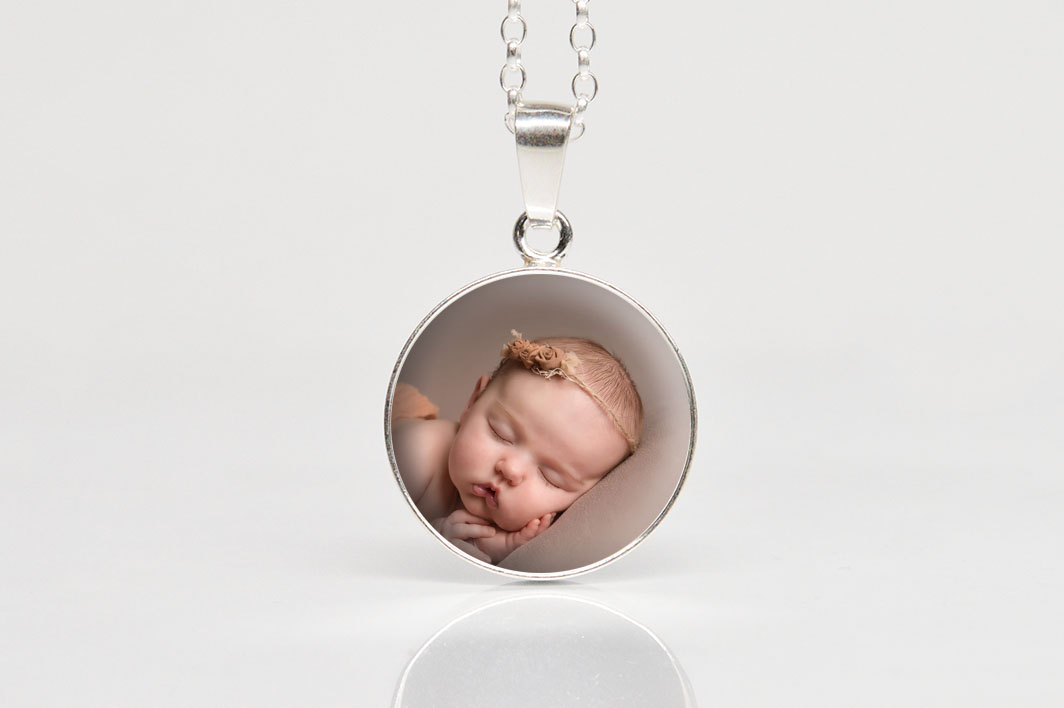 Pandantiv argint personalizat cu poză bebeluș