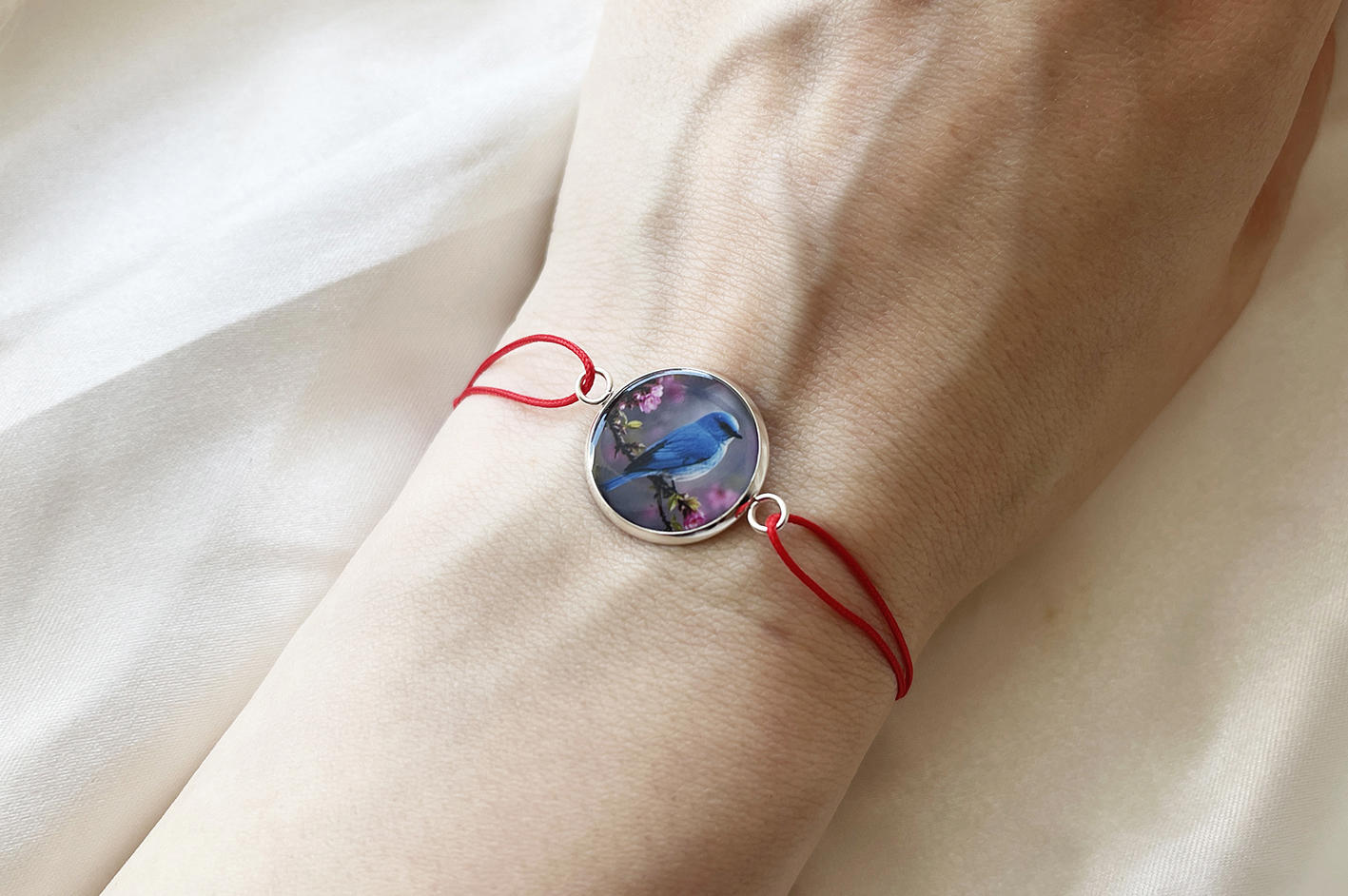 Martisor bratara cu snur placat cu argint Pasarea Maiastra